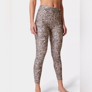 Sweaty Betty All Day Contour 7/8 Length Athletic Leggings Grey Pebble Print XXS